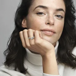 Wellen Ring für Damen aus Sterlingsilber mit Zirkonia 192543C01