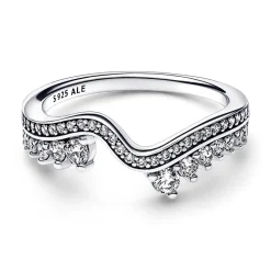Wellen Ring für Damen aus Sterlingsilber mit Zirkonia 192543C01