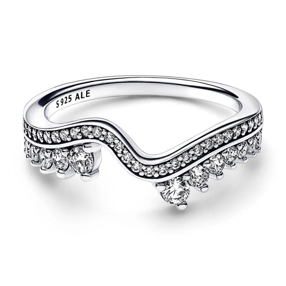 Wellen Ring für Damen aus Sterlingsilber mit Zirkonia 192543C01