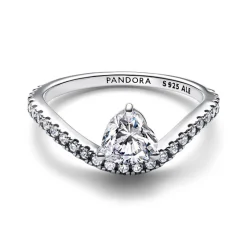 Welliger Herzring für Damen, 925er Silber, Zirkonia 193661C01