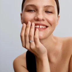 Welliger Herzring für Damen, 925er Silber, Zirkonia 193661C01