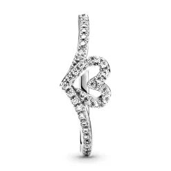 Wishbone Ring für Damen aus 925er Silber mit Zirkonia 199302C01