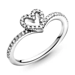 Wishbone Ring für Damen aus 925er Silber mit Zirkonia 199302C01