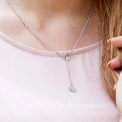 Y-Kette für Damen aus Edelstahl, gravierbar N5101SL