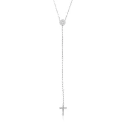 Y-Kette Sterlingsilber Kreuz Zirkonia SN0354