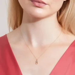 Zahlanhänger 8 aus 585er Gold mit Saphiren, bunt BDP0062-14KGSL