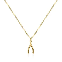 Zarte Kette Wünschelrute 925er Silber gold SN0329