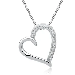 Zirkonia besetzter Anhänger Silber Herz SP0759SL