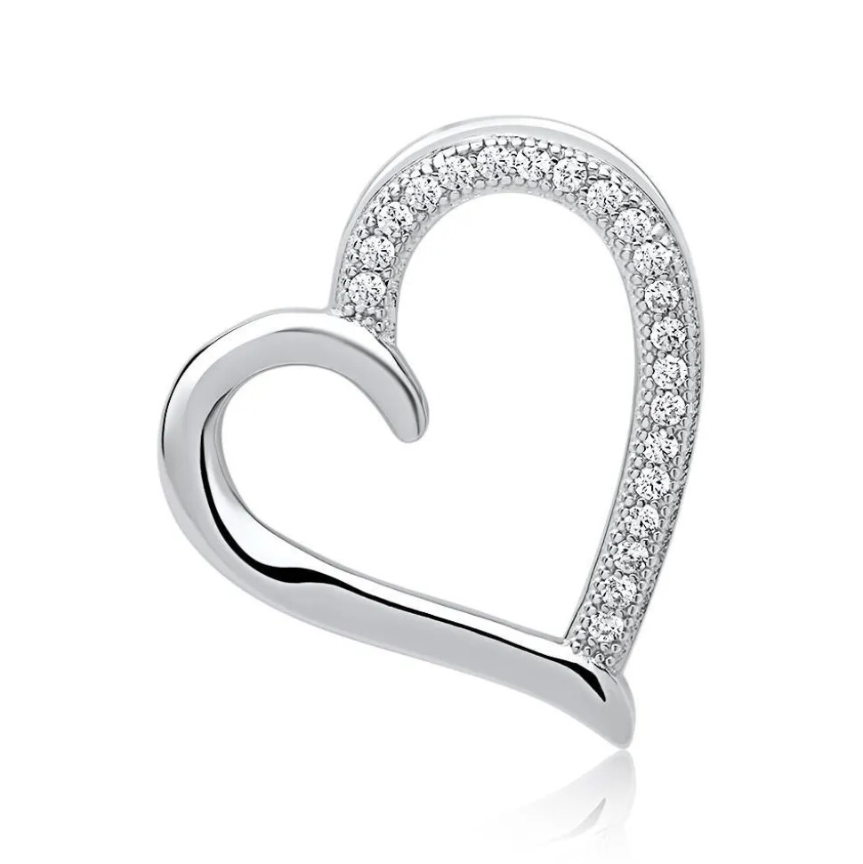 Zirkonia besetzter Anhänger Silber Herz SP0759SL