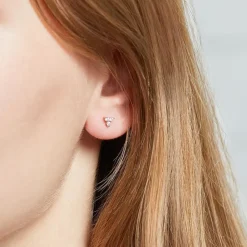 Zirkoniabesetzte Ohrstecker 925er Silber, rosévergoldet SE1064-R