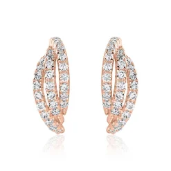 Zirkoniabesetzte Ohrstecker aus 925er Silber, rosé SE1070-R