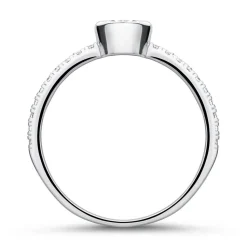 Zirkoniabesetzter Verlobungsring aus 9K Weißgold VR0457