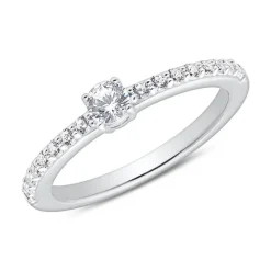 Zirkoniabesetzter Verlobungsring aus Sterlingsilber VR0520SL