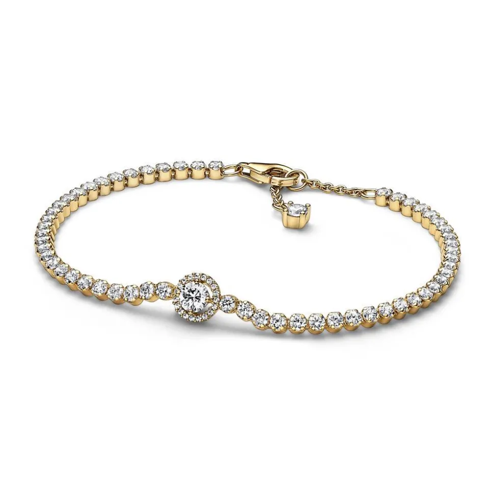 Zirkoniabesetztes Armband für Damen, vergoldet 569416C01