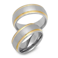 Zweifarbige Trauringe aus Wolfram TUR0044s