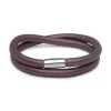 Zweireihig gewickeltes Lederarmband für Charms lila LB0417