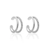Zweireihige Ear Cuffs für Damen aus 925er Silber SE1103