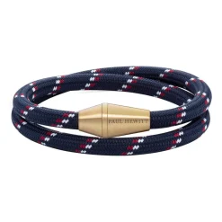 Zweireihiges Armband Conic Wrap aus Nylon, dunkelblau PH002793