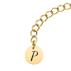 Zweireihiges Damenarmband aus Edelstahl, gold, Perlen B5285-G-SL