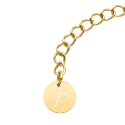 Zweireihiges Damenarmband aus Edelstahl, gold, Perlen B5285-G-SL