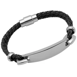 Zweireihiges Lederarmband Gravurplatte LB0297SL